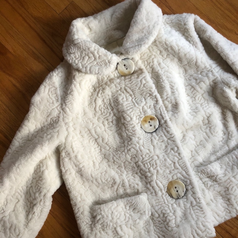 Vintage 50s60s Carpet Swing Coat Faux Fur doen